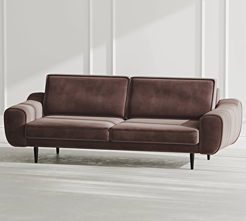 Klem 3-Seater Sofa Wooden Leg - Velvet