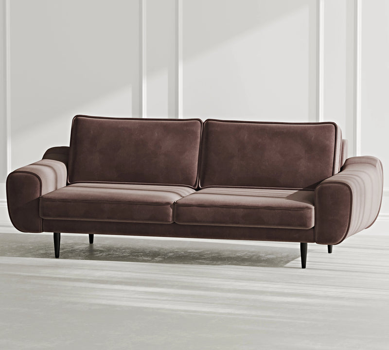 Klem 3-Seater Sofa Wooden Leg - Velvet