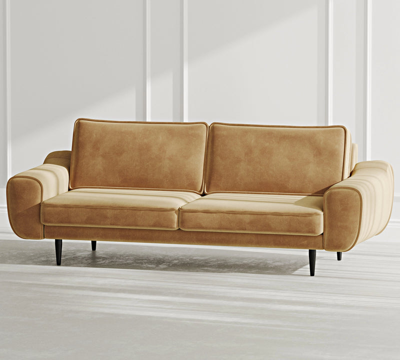 Klem 3-Seater Sofa Wooden Leg - Velvet