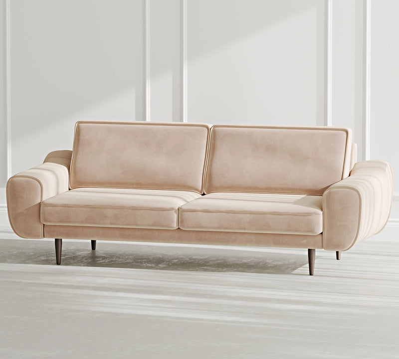 Klem 3-Seater Sofa Wooden Leg - Velvet