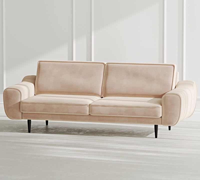 Klem 3-Seater Sofa Wooden Leg - Velvet