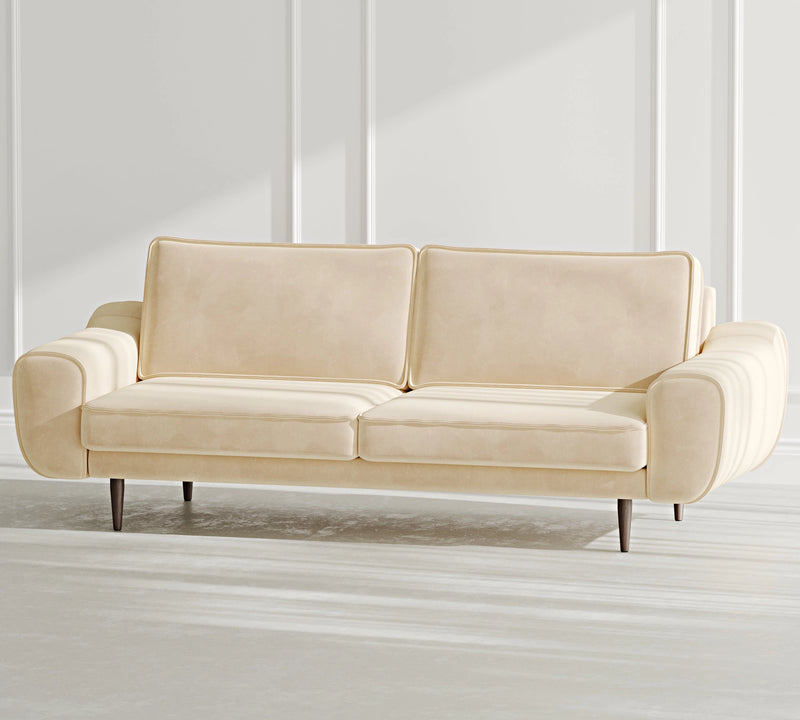 Klem 3-Seater Sofa Wooden Leg - Velvet