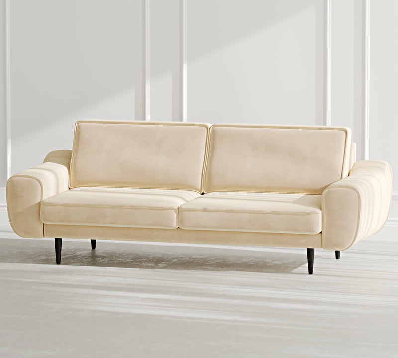 Klem 3-Seater Sofa Wooden Leg - Velvet