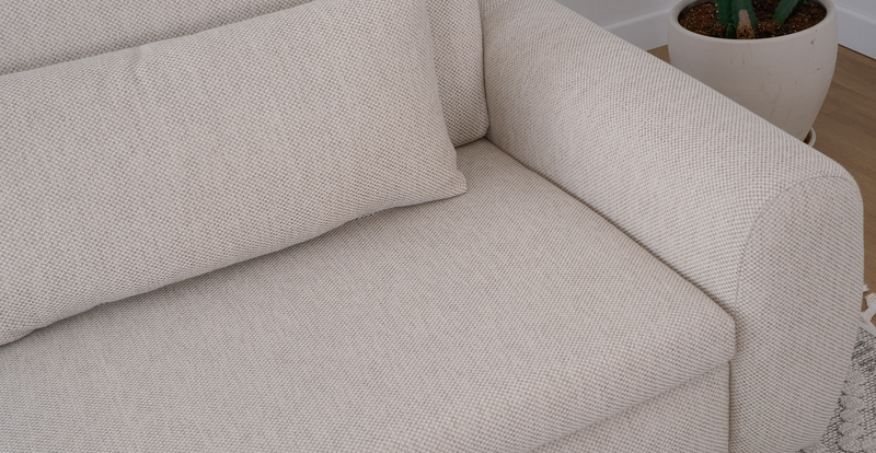 Nyra 3-seater sofa bed with wooden leg - natural fabric
