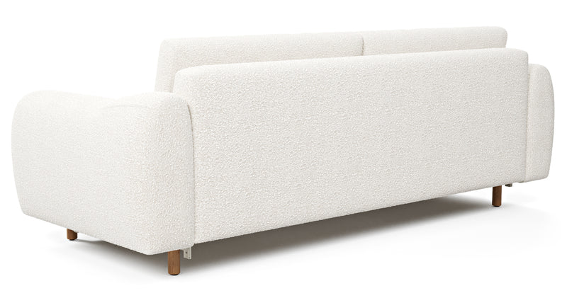 Nyra 3-seater sofa bed with wooden leg - Bouclé