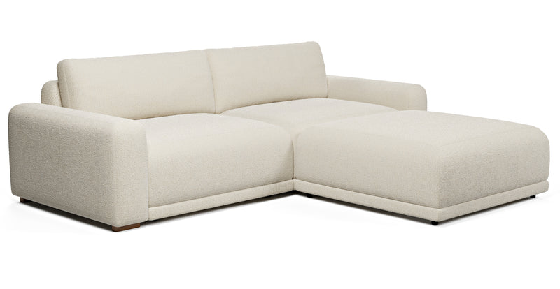 Carle 3-seater double arm and Ottoman - natural fabric
