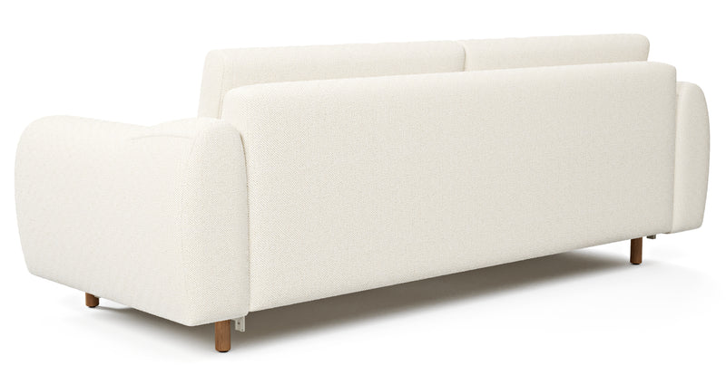 Nyra 3-seater sofa bed with wooden leg - natural fabric