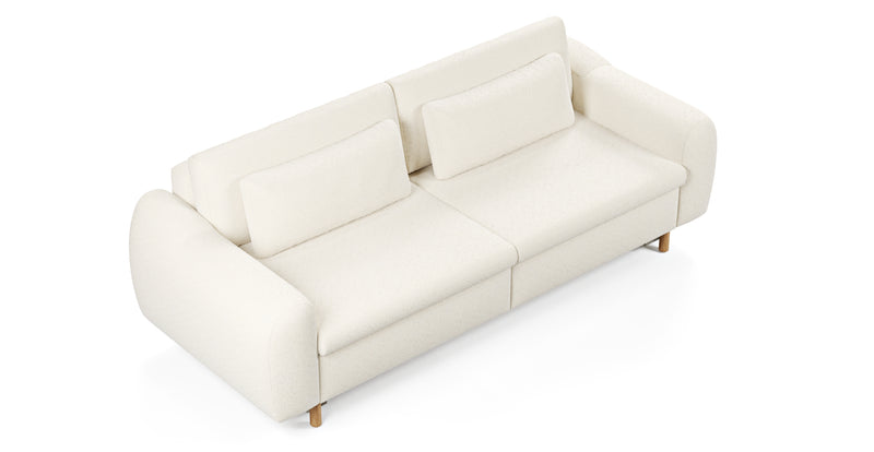 Nyra 3-seater sofa bed with wooden leg - natural fabric