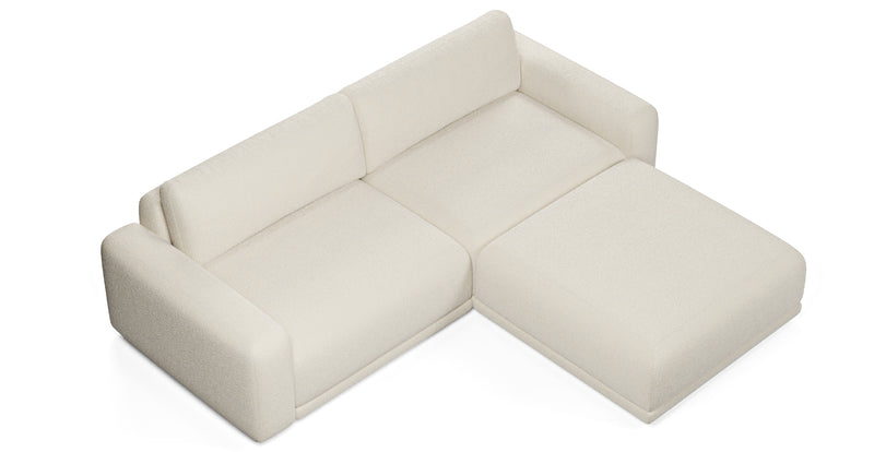 Carle 3-seater double arm and Ottoman - natural fabric