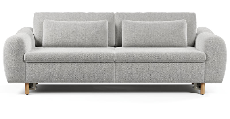 Nyra 3-seater sofa bed with wooden leg - natural fabric