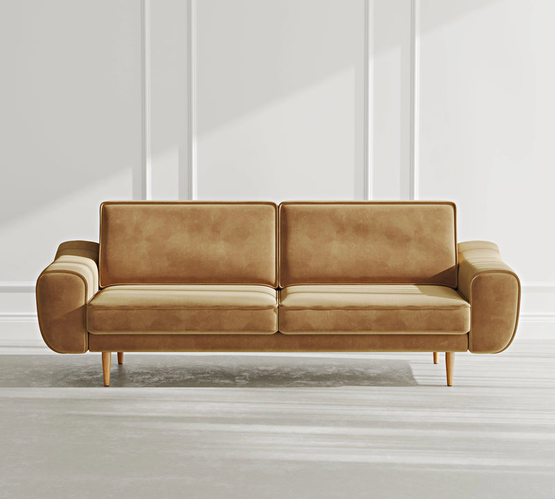 Klem 3-Seater Sofa Wooden Leg - Velvet