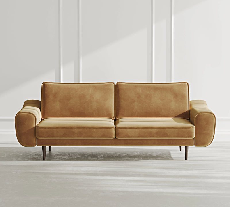 Klem 3-Seater Sofa Wooden Leg - Velvet
