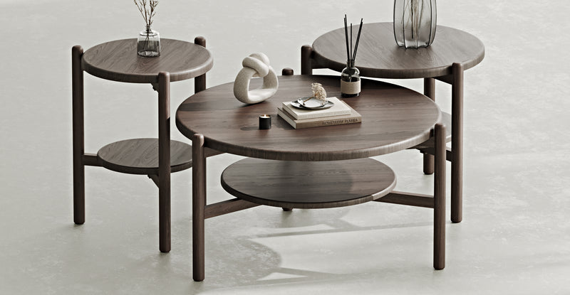 Norac Massiver Eichen Dreier-Set Couchtisch