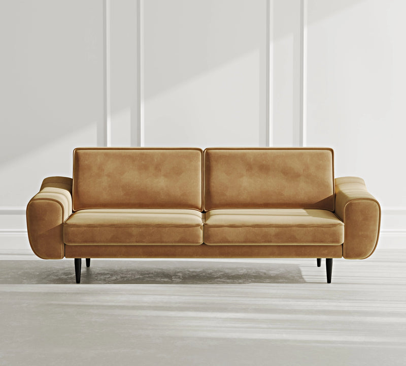 Klem 3-Seater Sofa Wooden Leg - Velvet