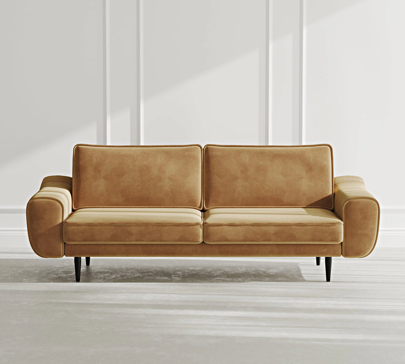 Klem 3-Seater Sofa Wooden Leg - Velvet