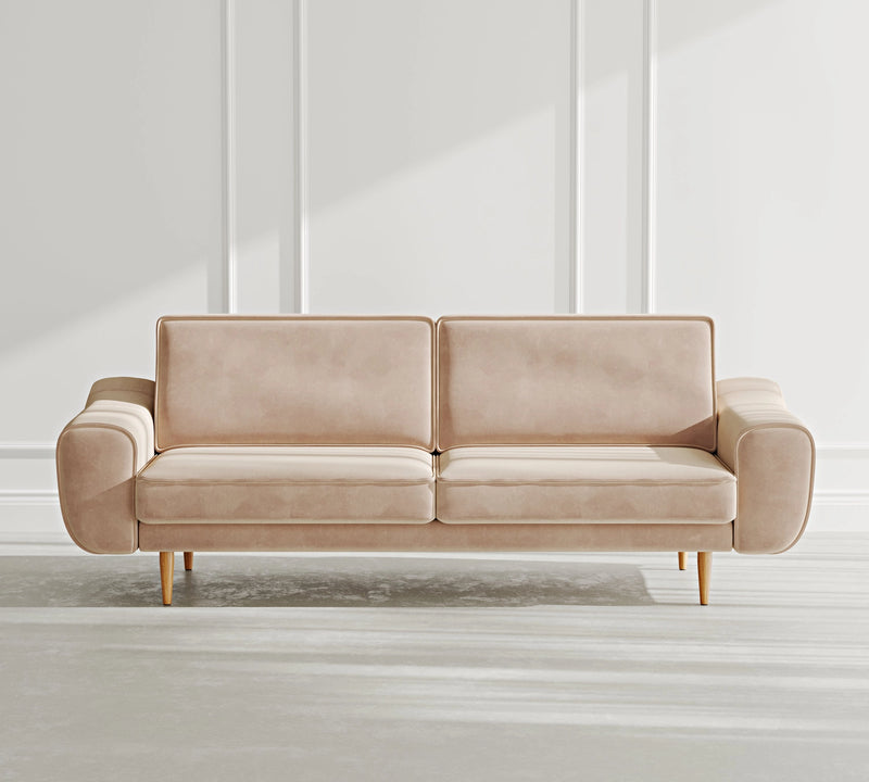 Klem 3-Seater Sofa Wooden Leg - Velvet