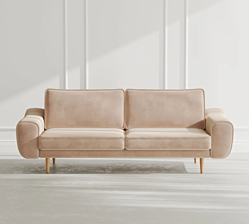 Klem 3-Seater Sofa Wooden Leg - Velvet