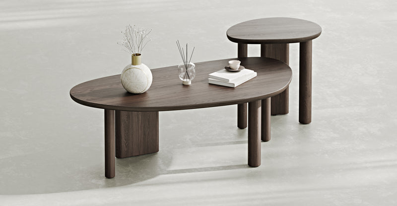 Almond Double Coffee Table Set Medium
