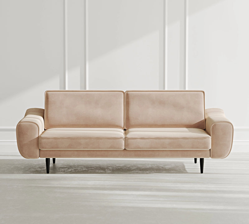 Klem 3-Seater Sofa Wooden Leg - Velvet