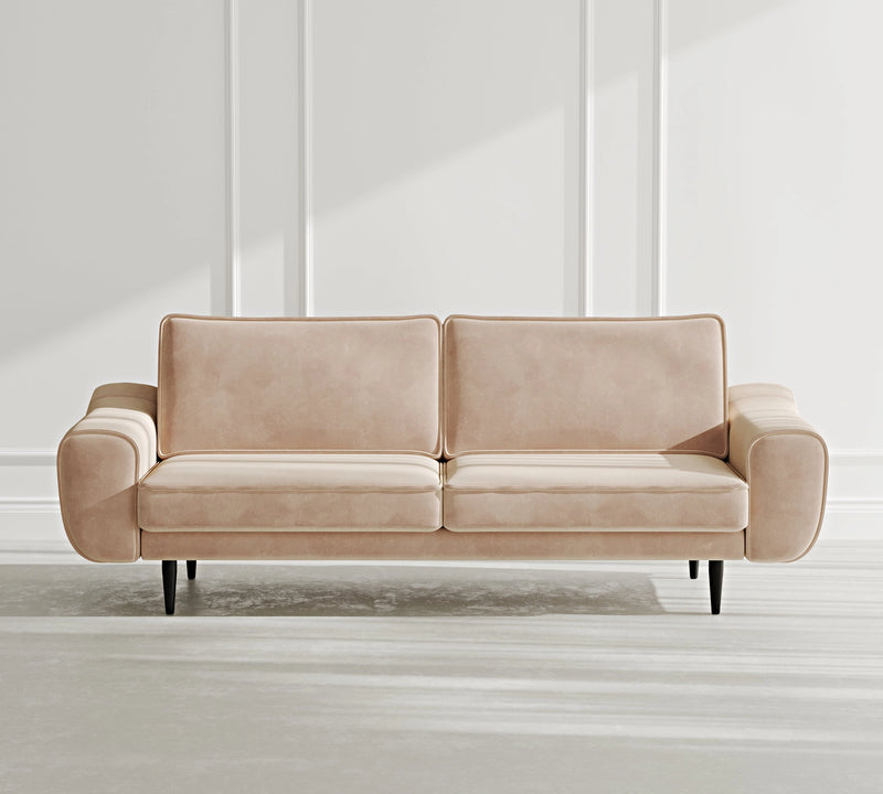 Klem 3-Seater Sofa Wooden Leg - Velvet