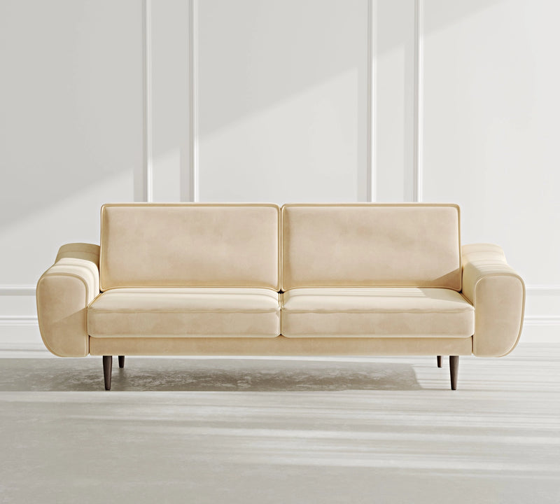 Klem 3-Seater Sofa Wooden Leg - Velvet