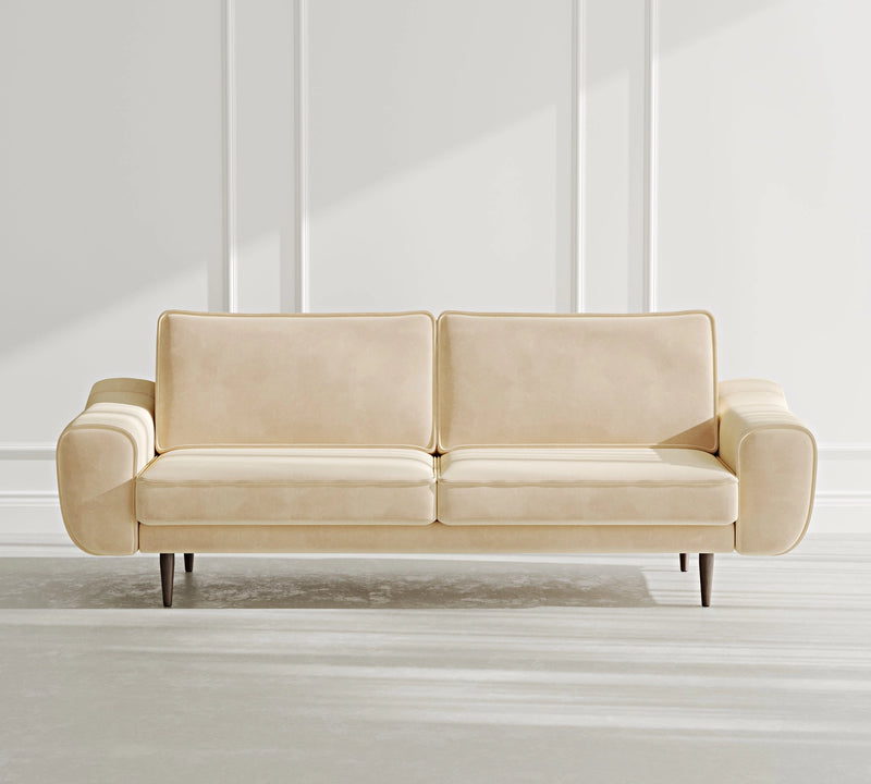 Klem 3-Seater Sofa Wooden Leg - Velvet