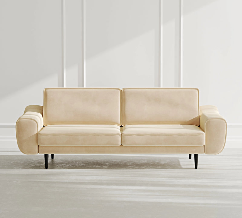 Klem 3-Seater Sofa Wooden Leg - Velvet