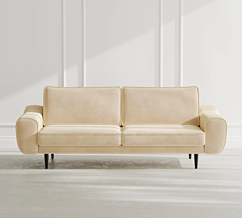 Klem 3-Seater Sofa Wooden Leg - Velvet