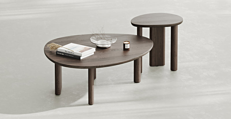 Almond Double Coffee Table Set Large