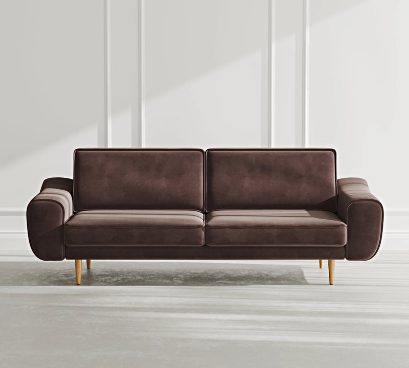 Klem 3-Seater Sofa Wooden Leg - Velvet