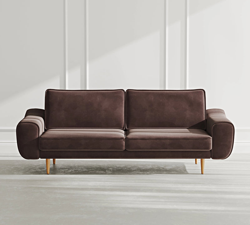 Klem 3-Seater Sofa Wooden Leg - Velvet
