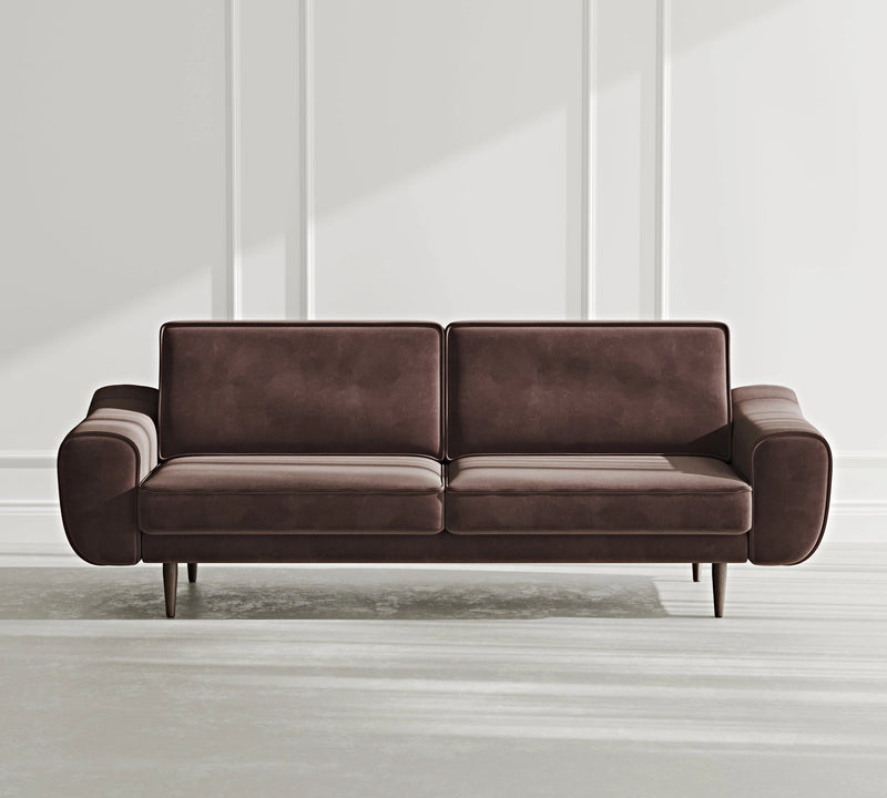 Klem 3-Seater Sofa Wooden Leg - Velvet