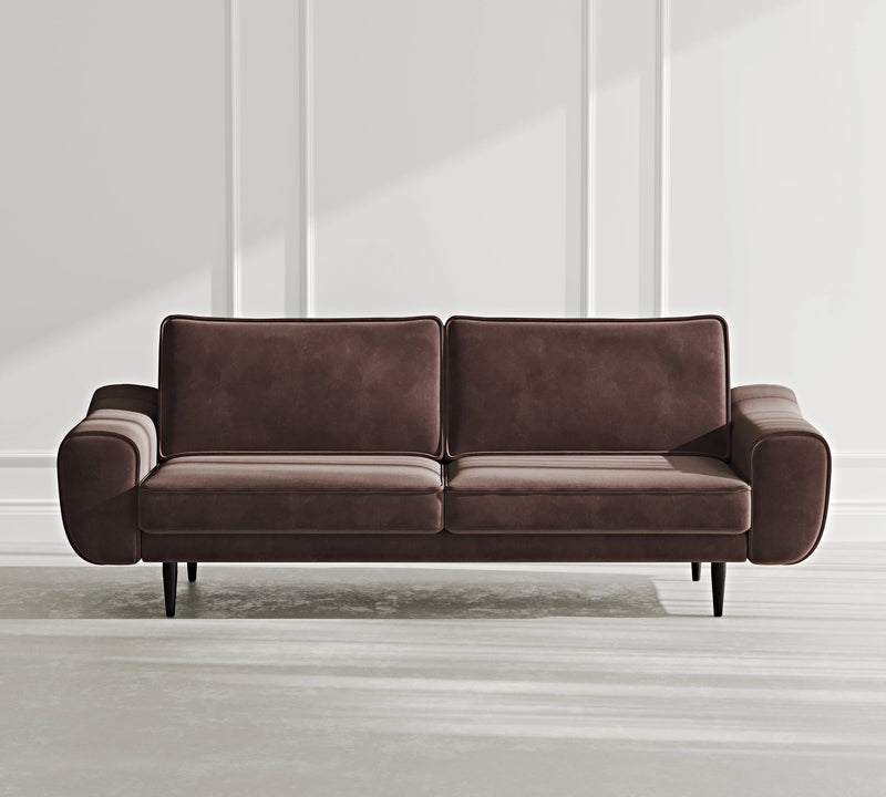 Klem 3-Seater Sofa Wooden Leg - Velvet
