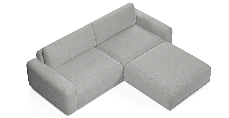 Carle 3-seater double arm and Ottoman - natural fabric
