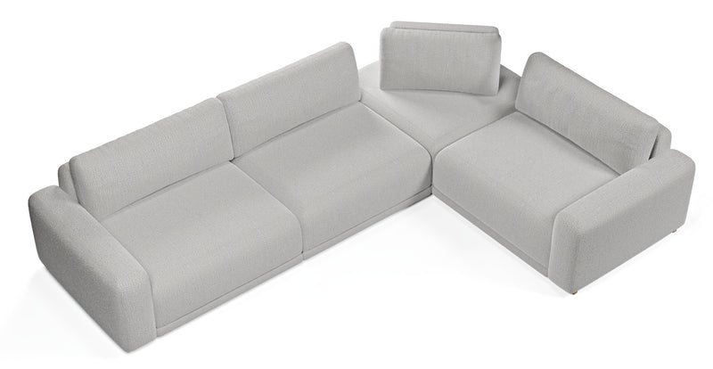 Carle 339 x 234 sectional double arm - natural fabric