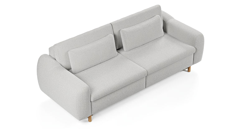 Nyra 3-seater sofa bed with wooden leg - natural fabric