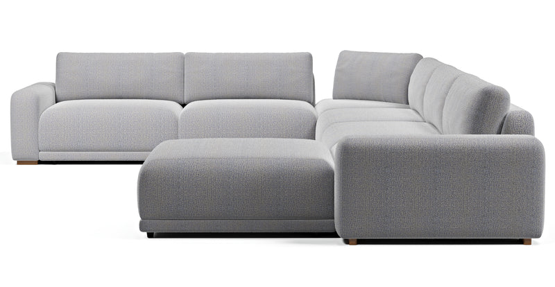 Carle 339 x 444 sectional double arm and Ottoman - natural fabric