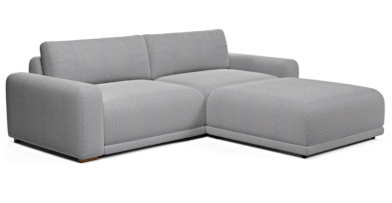 Carle 3-seater double arm and Ottoman - natural fabric