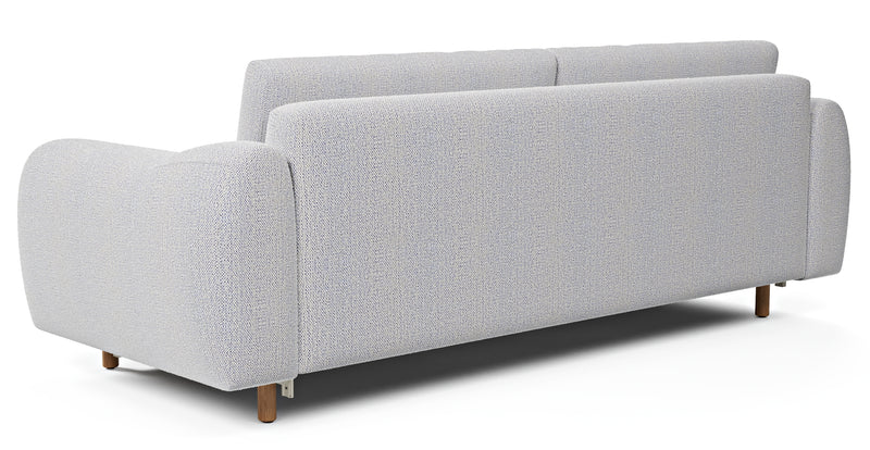 Nyra 3-seater sofa bed with wooden leg - natural fabric