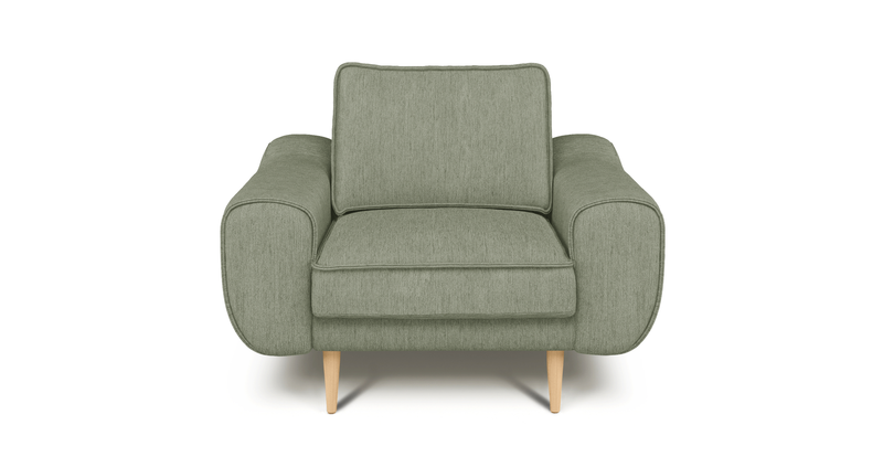 Klem Wooden leg armchair - Performance fabric