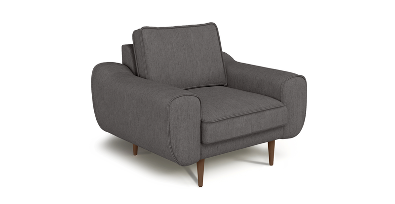 Klem Wooden leg armchair - Performance fabric