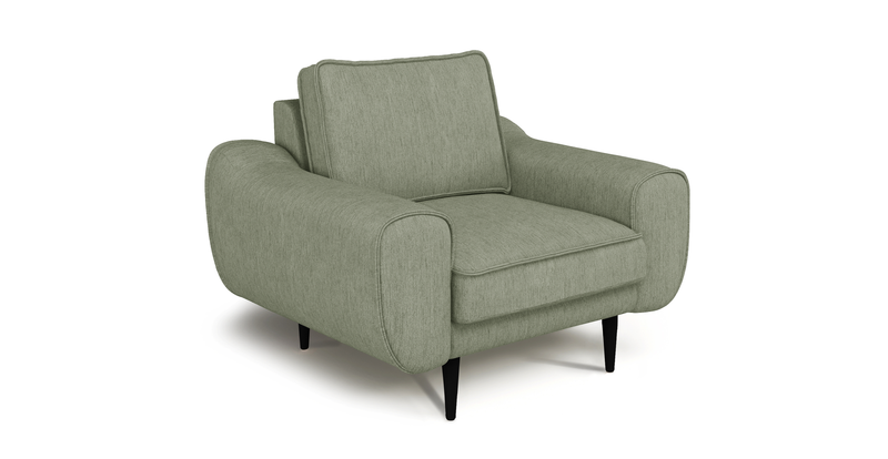 Klem Wooden leg armchair - Performance fabric