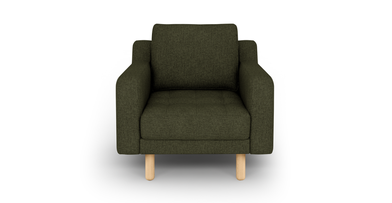 Modsy Armchair Cylindrical Wooden Leg - Fabric