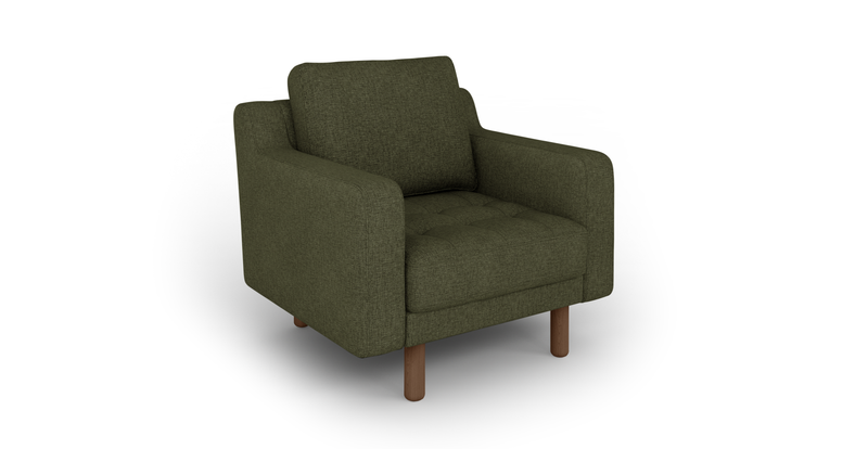 Modsy Armchair Cylindrical Wooden Leg - Fabric