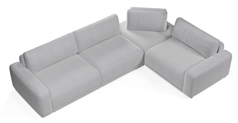 Carle 339 x 234 sectional double arm - natural fabric
