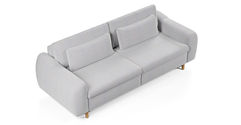 Nyra 3-seater sofa bed with wooden leg - natural fabric