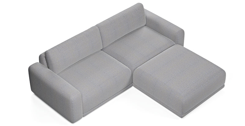 Carle 3-seater double arm and Ottoman - natural fabric