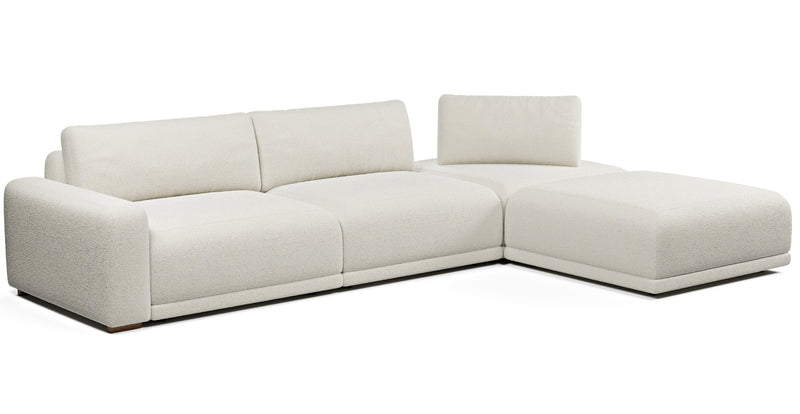 Carle 339 x 210 sectional with left armrest - natural fabric
