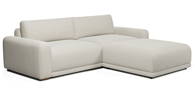 Carle 3-seater double arm and Ottoman - natural fabric