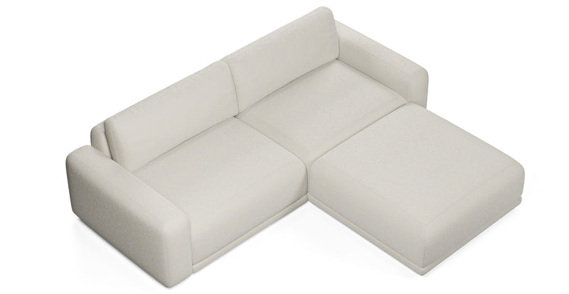 Carle 3-seater double arm and Ottoman - natural fabric